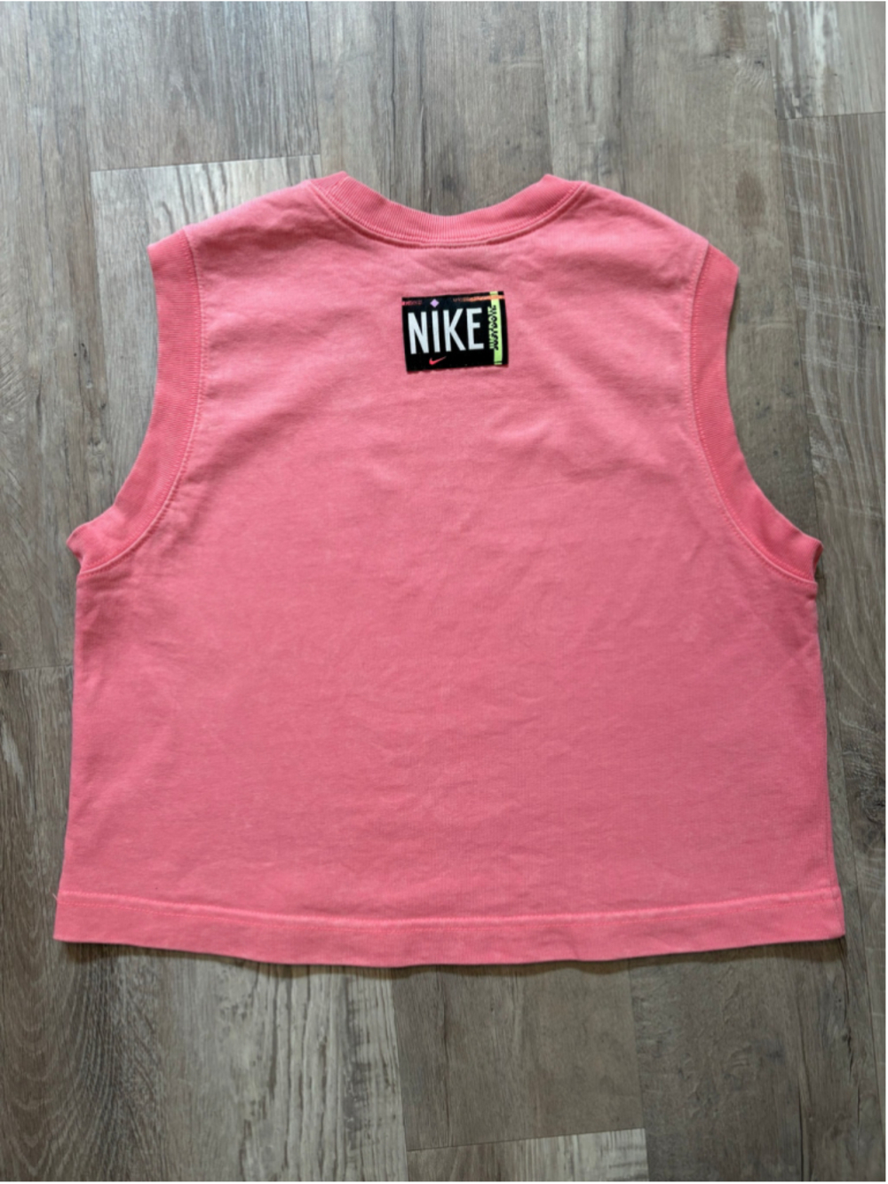 Nike Sportswear NSW Washed Crop Tank Top Center Swoosh Sunset Pulse Pink Small
